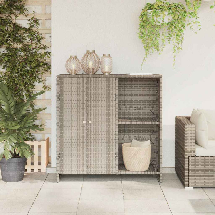 Opbergkast met opslag met de deur Lichtgrijs 100 x 36 x 102cm Rattan