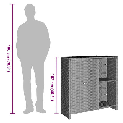 Opbergkast met opslag met de deur Lichtgrijs 100 x 36 x 102cm Rattan