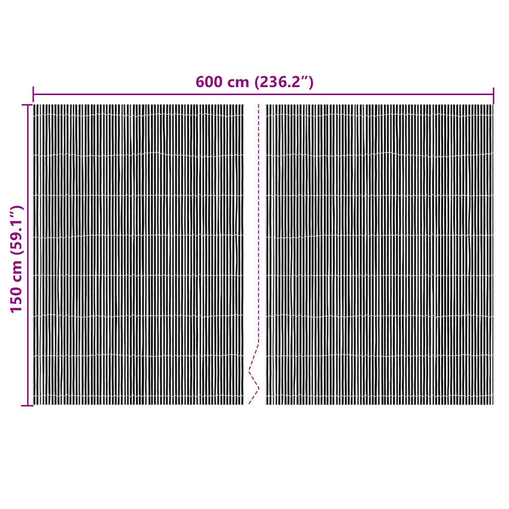 Bamboehek Bruin Bamboe 600 x 150 cm