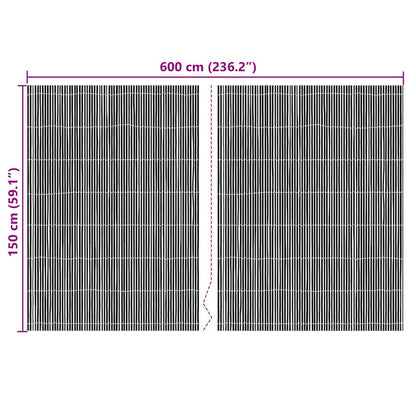 Bamboehek Bruin Bamboe 600 x 150 cm