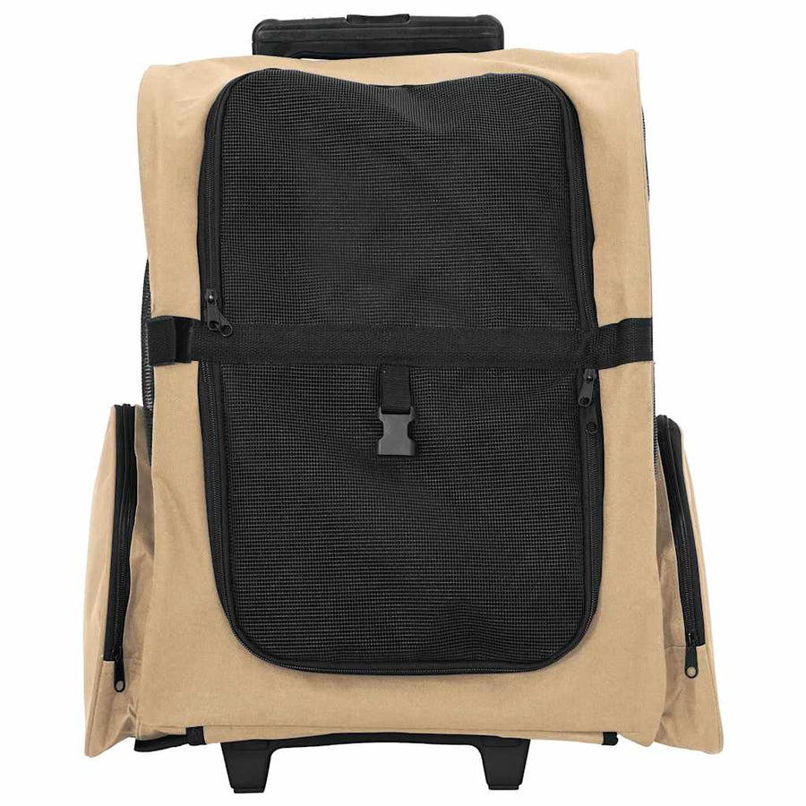 Huisdierentrolley 3-in-1 48x32x57 cm oxford stof zandkleurig