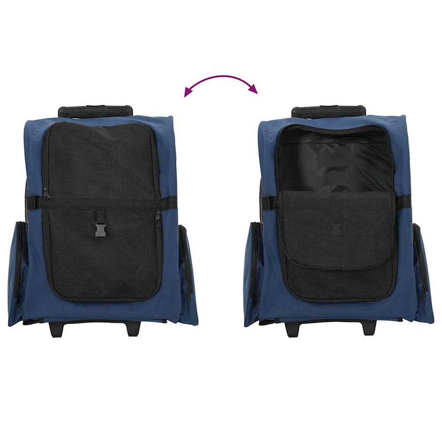 Huisdierentrolley 3-in-1 48x32x57 cm oxford stof blauw