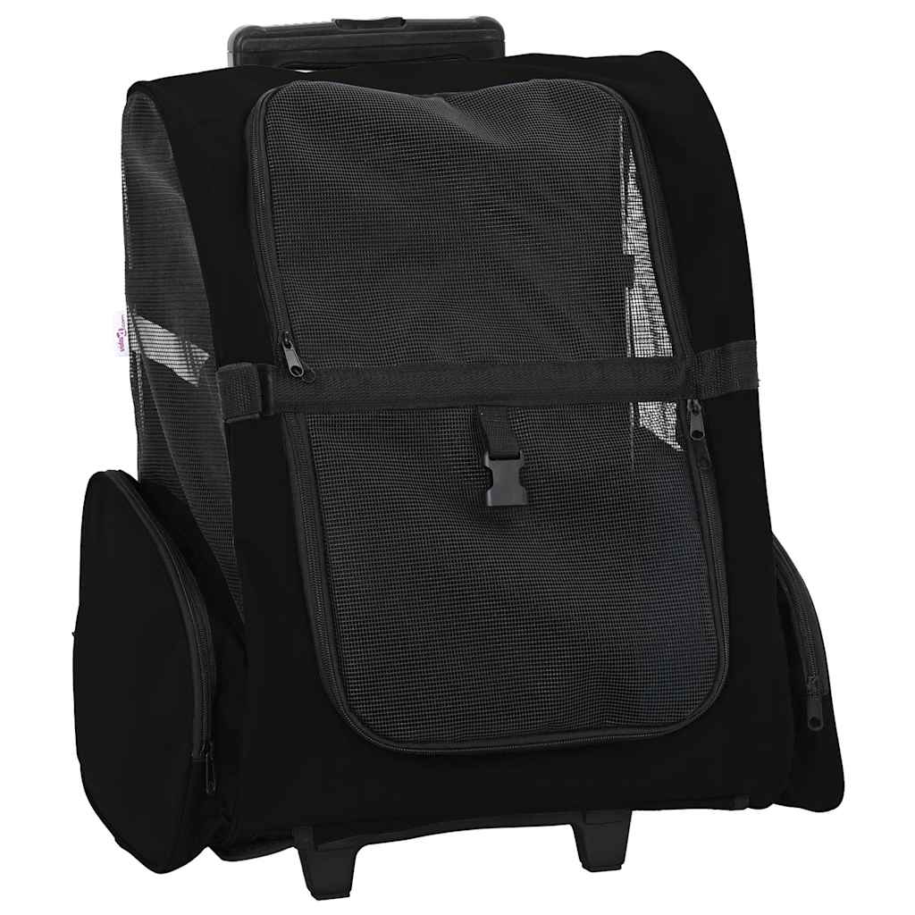 Huisdierentrolley 3-in-1 48x32x57 cm oxford stof zwart