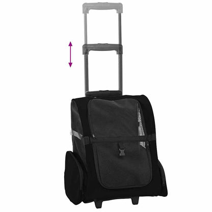 Huisdierentrolley 3-in-1 48x32x57 cm oxford stof zwart