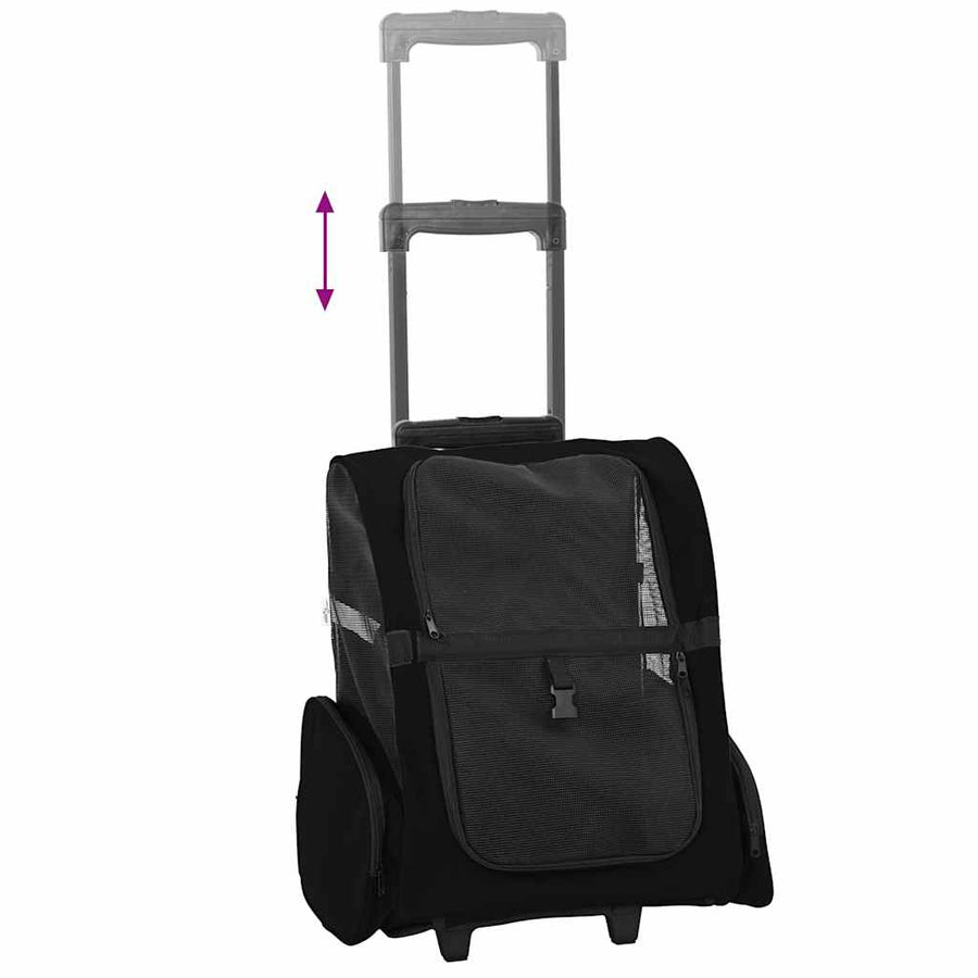 Huisdierentrolley 3-in-1 48x32x57 cm oxford stof zwart