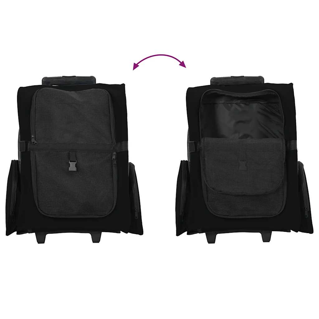 Huisdierentrolley 3-in-1 48x32x57 cm oxford stof zwart