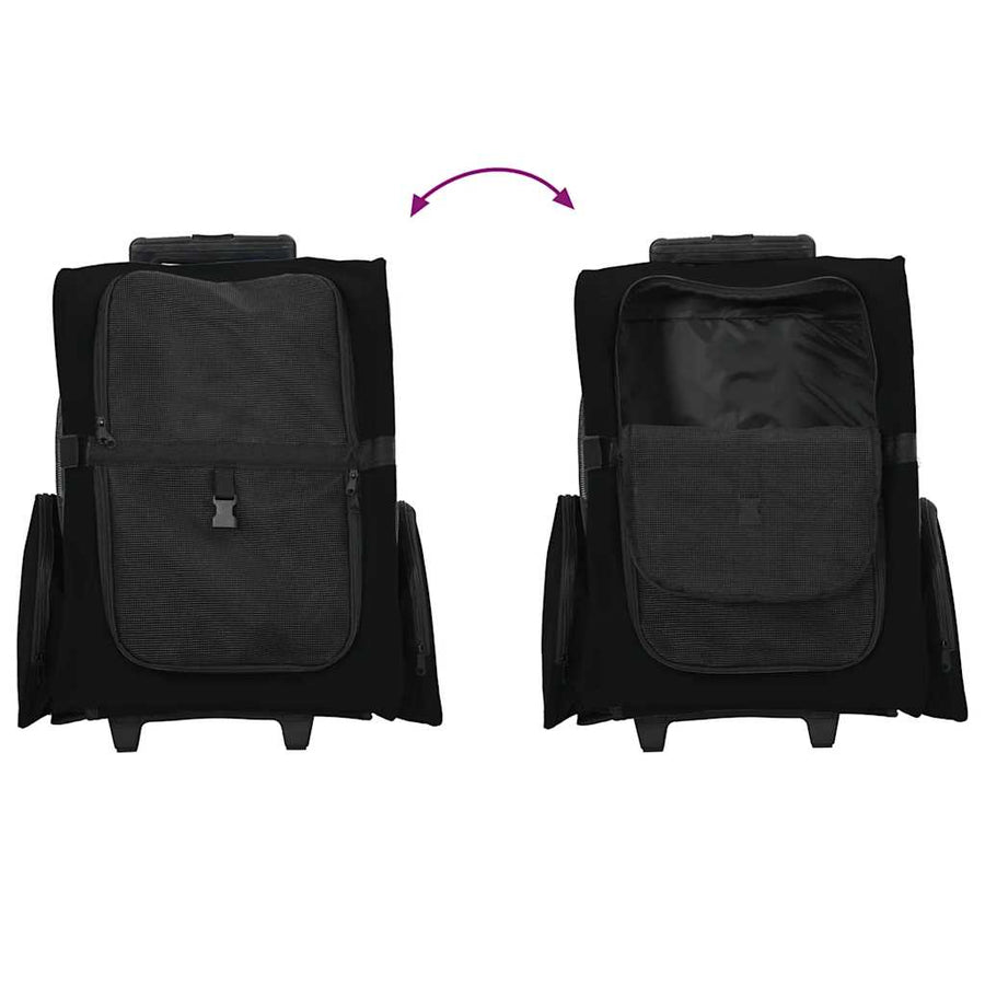 Huisdierentrolley 3-in-1 48x32x57 cm oxford stof zwart