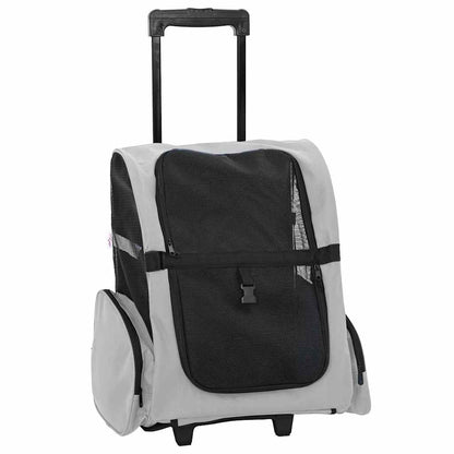 Huisdierentrolley 3-in-1 48x32x57 cm oxford stof grijs