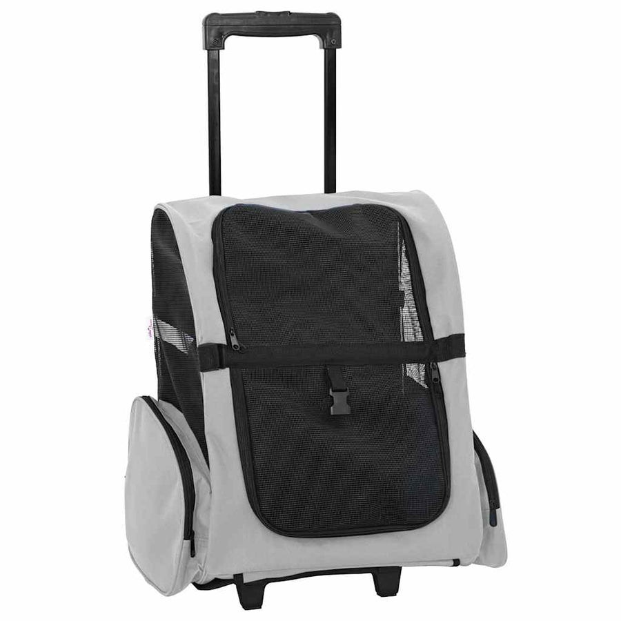 Huisdierentrolley 3-in-1 48x32x57 cm oxford stof grijs