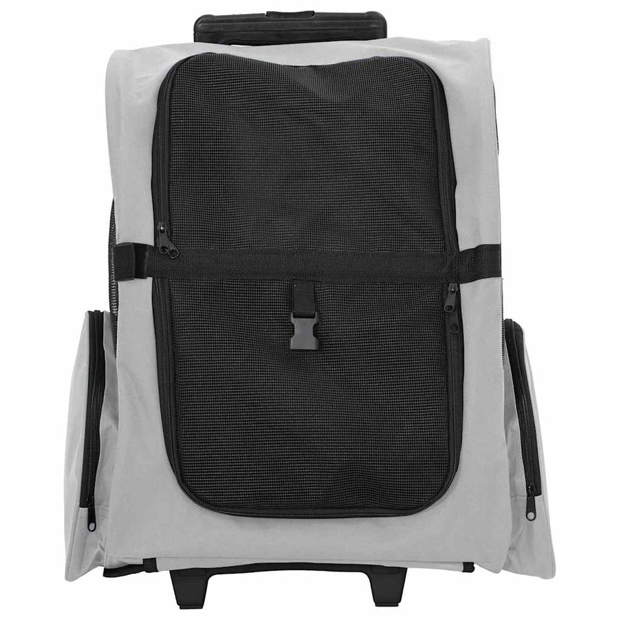 Huisdierentrolley 3-in-1 48x32x57 cm oxford stof grijs
