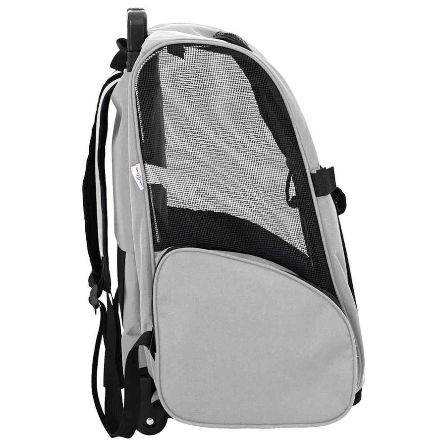 Huisdierentrolley 3-in-1 48x32x57 cm oxford stof grijs