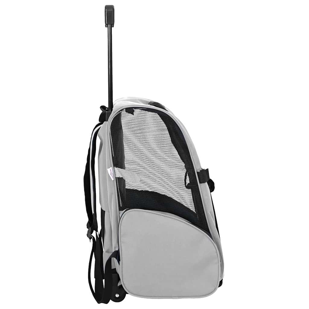 Huisdierentrolley 3-in-1 48x32x57 cm oxford stof grijs
