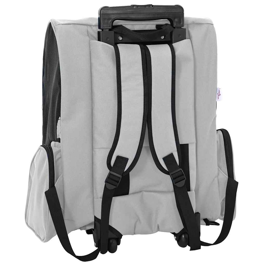 Huisdierentrolley 3-in-1 48x32x57 cm oxford stof grijs
