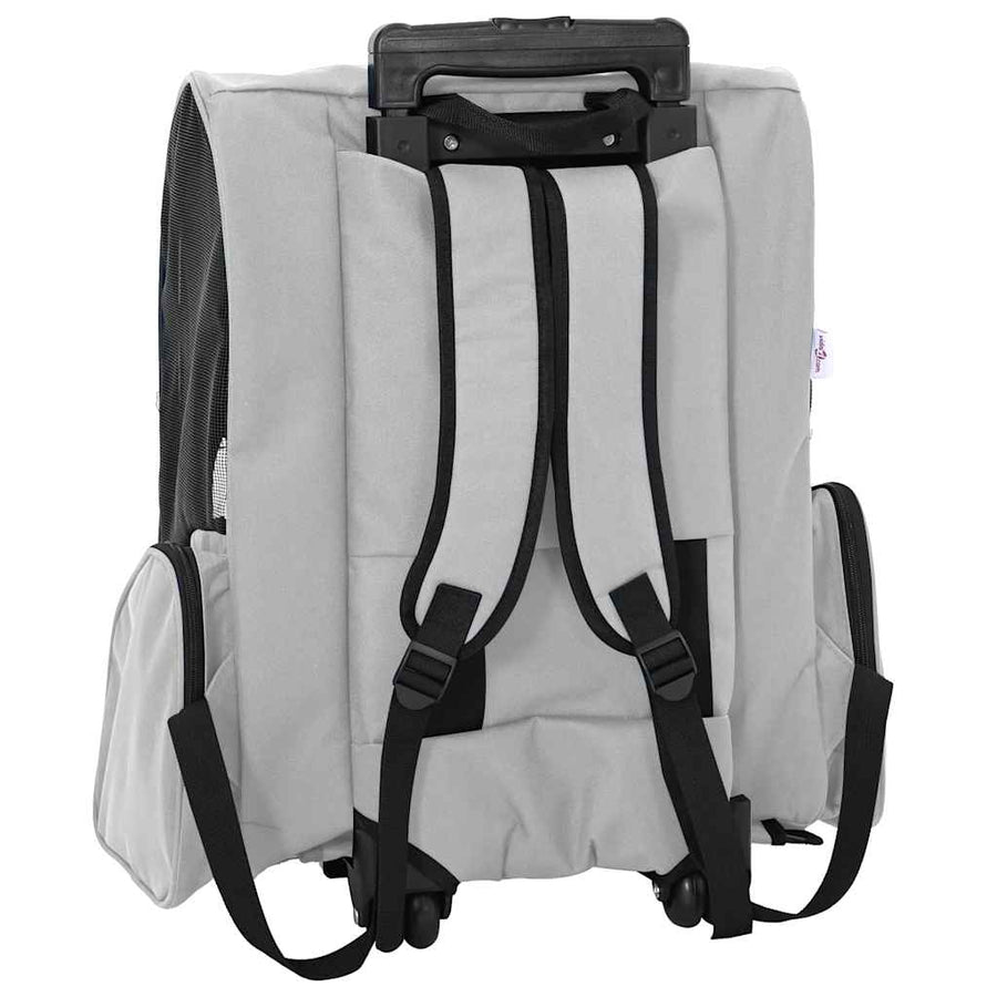 Huisdierentrolley 3-in-1 48x32x57 cm oxford stof grijs