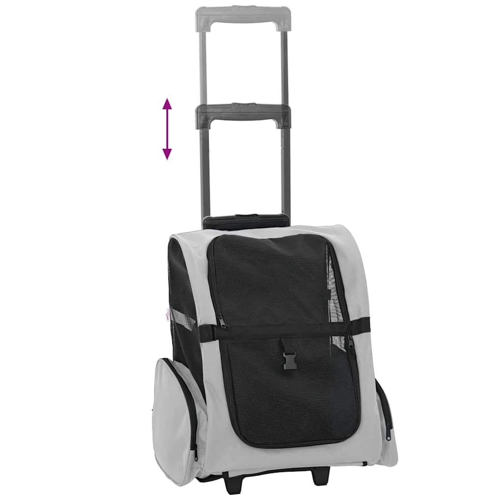 Huisdierentrolley 3-in-1 48x32x57 cm oxford stof grijs