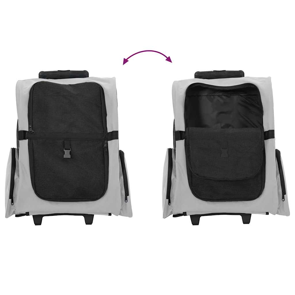 Huisdierentrolley 3-in-1 48x32x57 cm oxford stof grijs