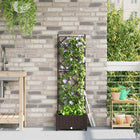 Plantenbak klimrek 40x40x125,5 cm bruin PP