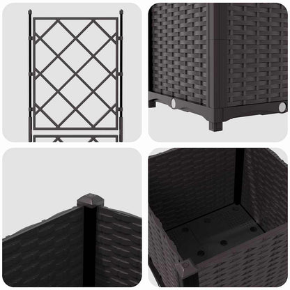 Plantenbak Bruin 40 x 40 x 143 cm PP