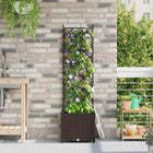 Plantenbak met klimrek 40x40x143 cm bruin PP