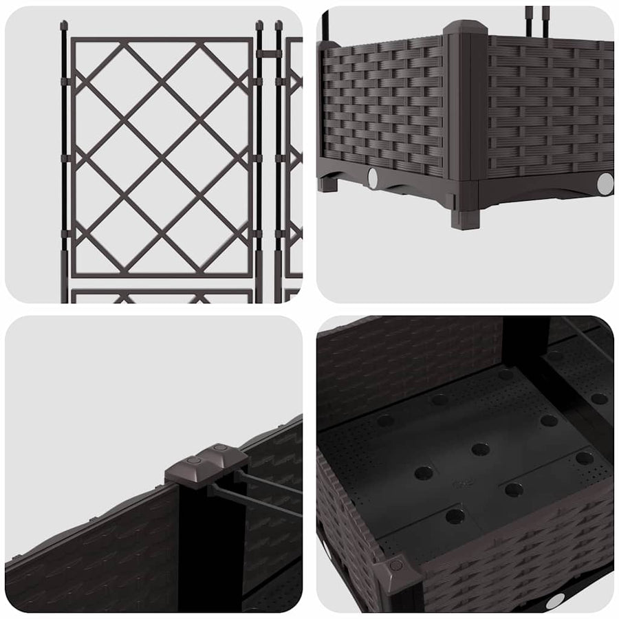 Tuin Bloempot 2 pcs Bruin 80 x 40 x 125,5 cm Staal
