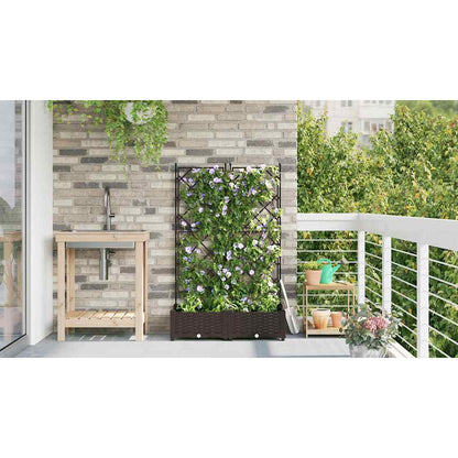 Tuin Bloempot 2 pcs Bruin 80 x 40 x 125,5 cm Staal