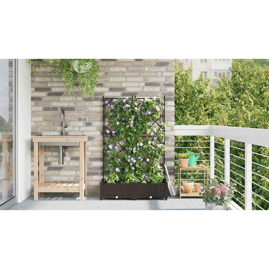 Tuin Bloempot 2 pcs Bruin 80 x 40 x 125,5 cm Staal