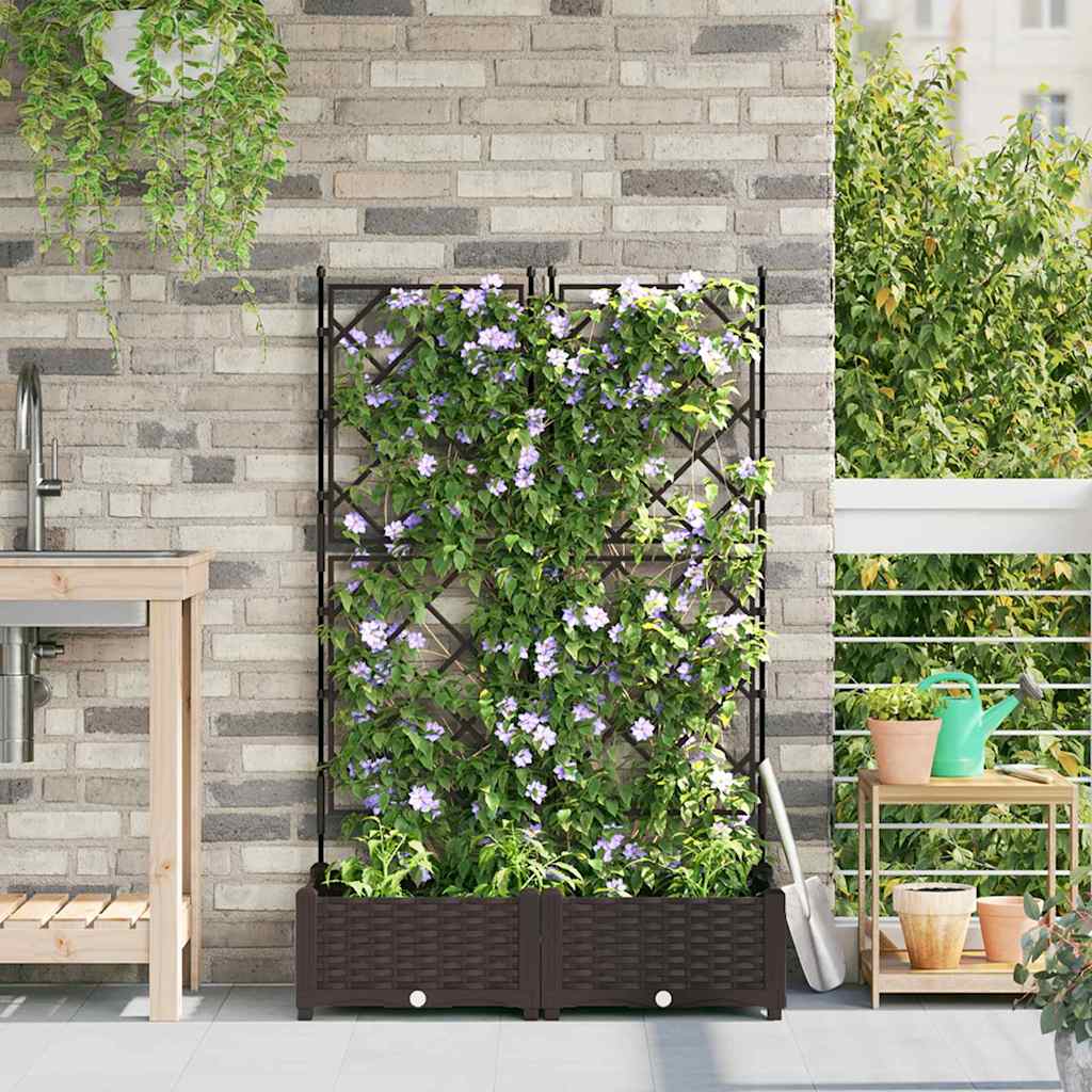 Tuin Bloempot 2 pcs Bruin 80 x 40 x 125,5 cm Staal