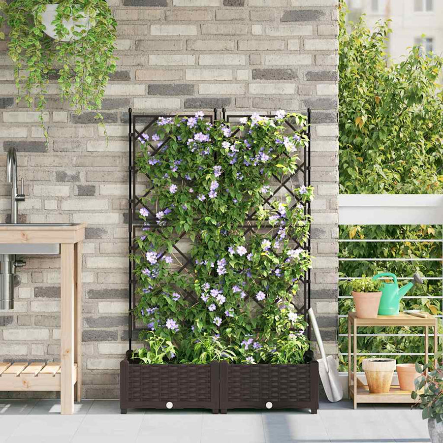 Tuin Bloempot 2 pcs Bruin 80 x 40 x 125,5 cm Staal