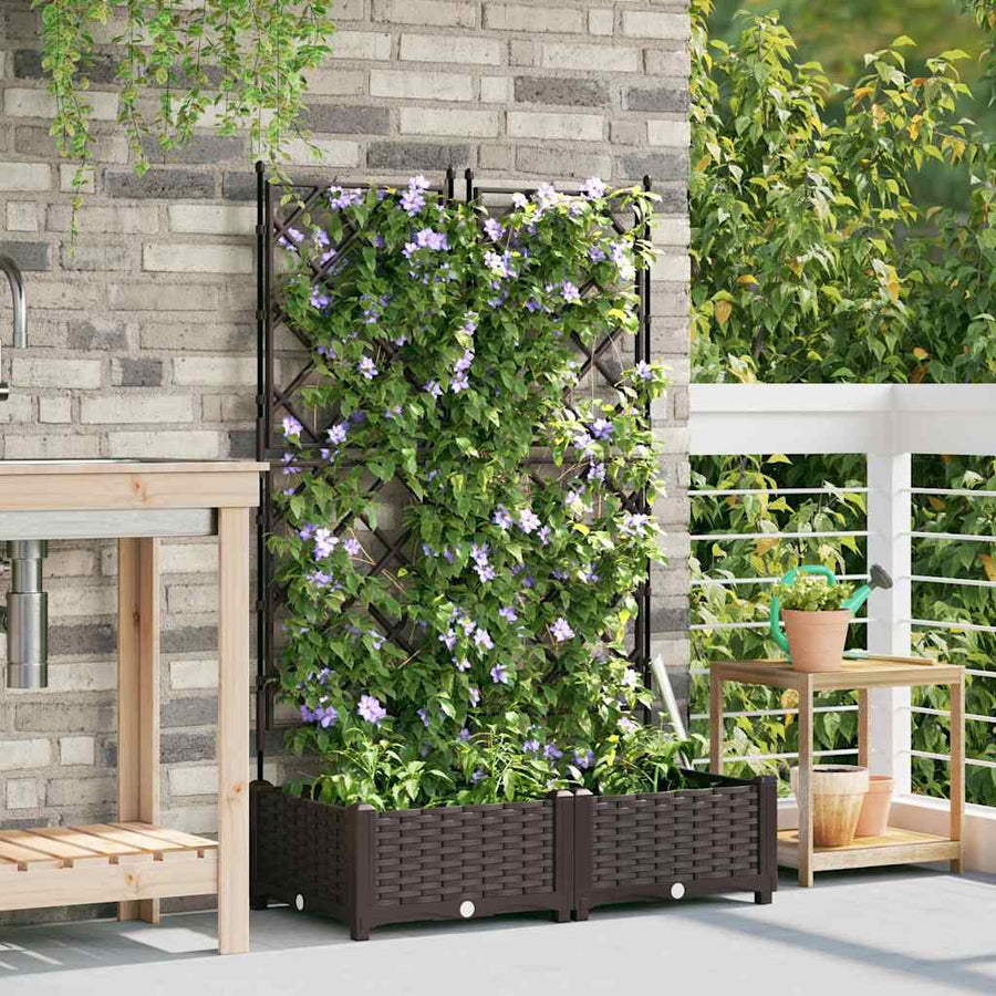 Tuin Bloempot 2 pcs Bruin 80 x 40 x 125,5 cm Staal