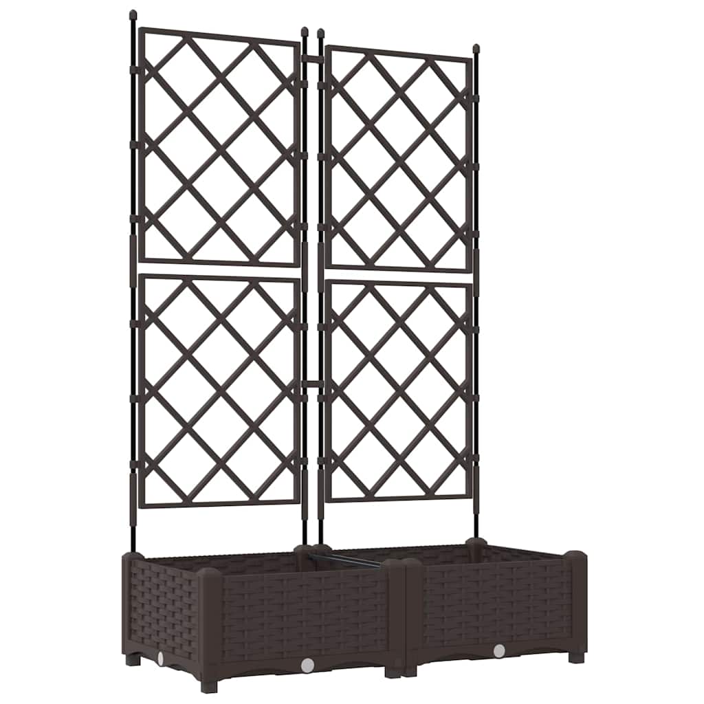 Tuin Bloempot 2 pcs Bruin 80 x 40 x 125,5 cm Staal