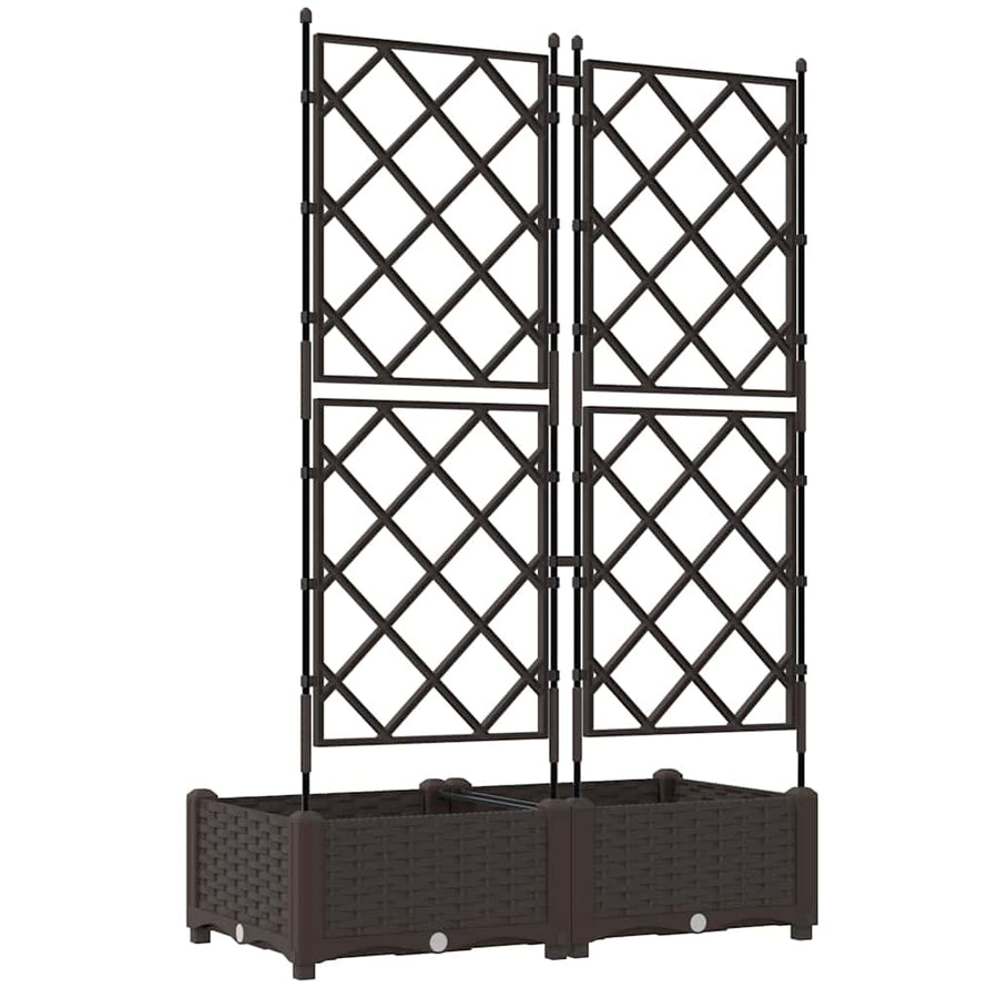 Tuin Bloempot 2 pcs Bruin 80 x 40 x 125,5 cm Staal