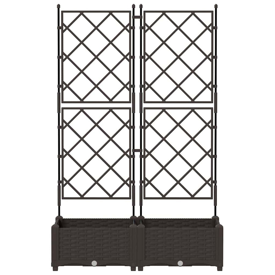 Tuin Bloempot 2 pcs Bruin 80 x 40 x 125,5 cm Staal
