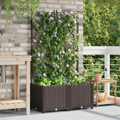 Plantenbak 2 st Bruin 80 x 40 x 143 cm PP