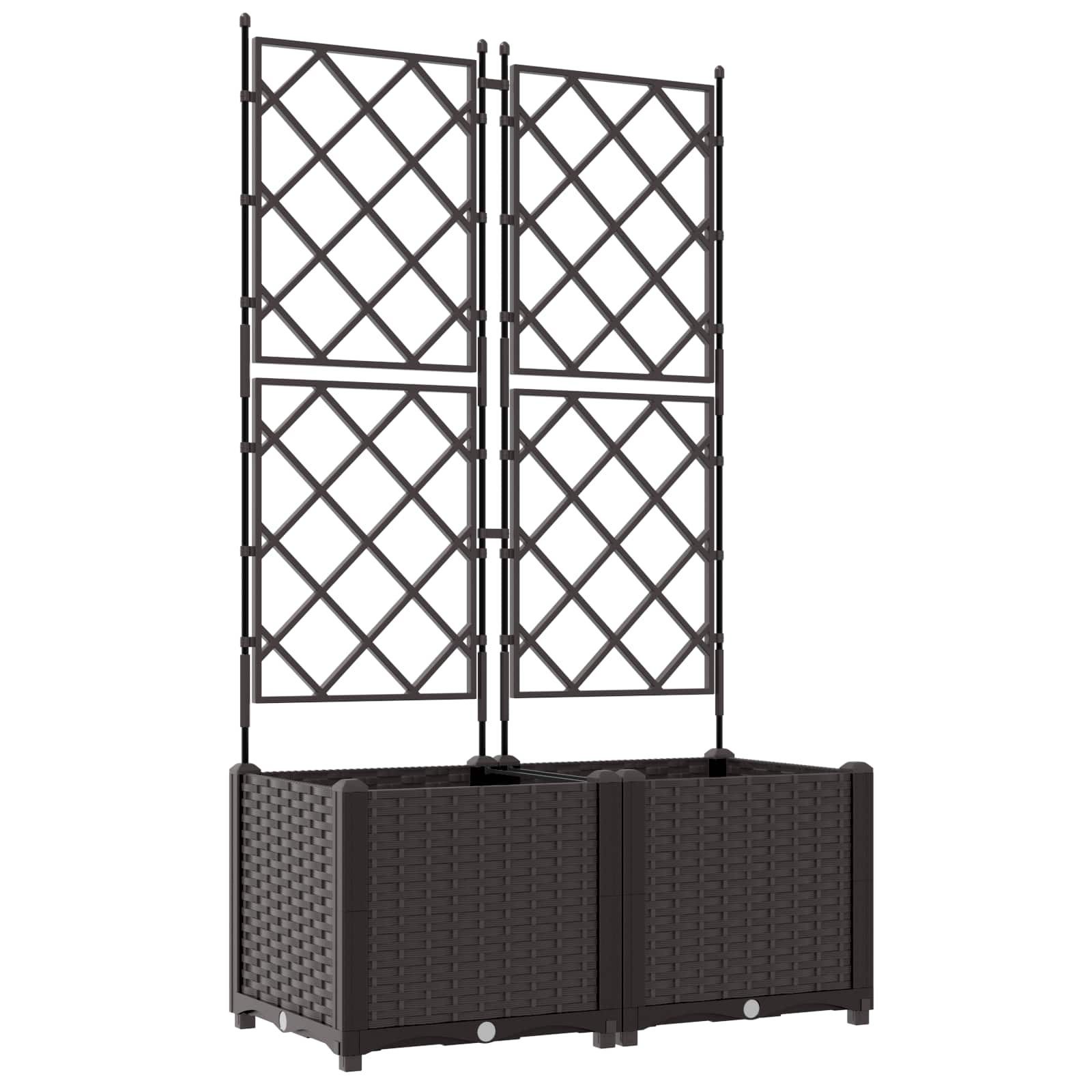 Plantenbak 2 st Bruin 80 x 40 x 143 cm PP
