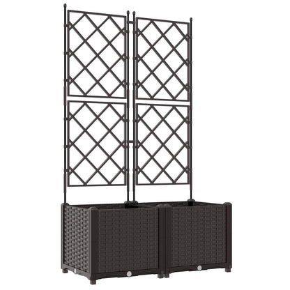 Plantenbak 2 st Bruin 80 x 40 x 143 cm PP