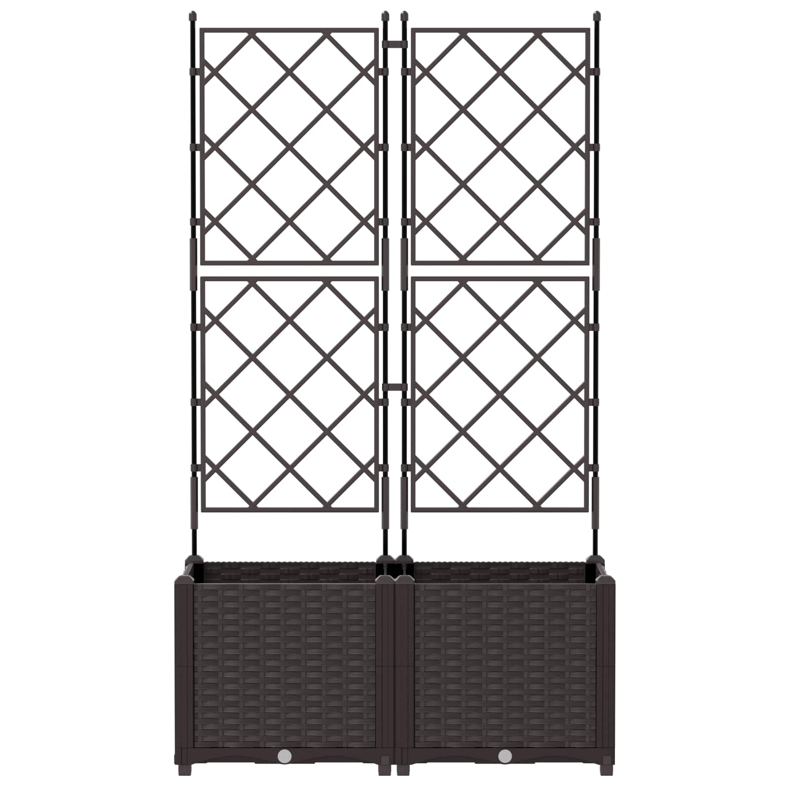 Plantenbak 2 st Bruin 80 x 40 x 143 cm PP