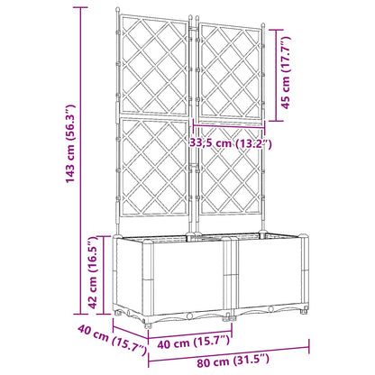 Plantenbak 2 st Bruin 80 x 40 x 143 cm PP