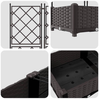 Tuin Bloempot 3 pcs Bruin 120 x 40 x 125,5 cm Staal