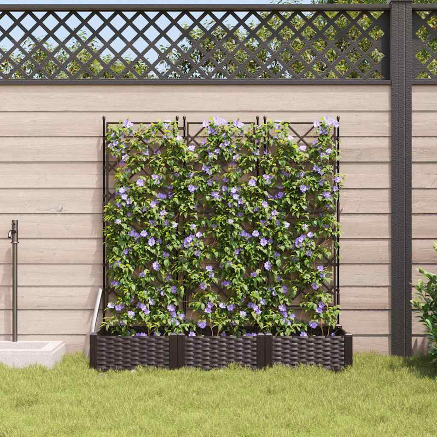 Tuin Bloempot 3 pcs Bruin 120 x 40 x 125,5 cm Staal