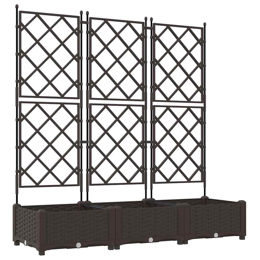 Tuin Bloempot 3 pcs Bruin 120 x 40 x 125,5 cm Staal