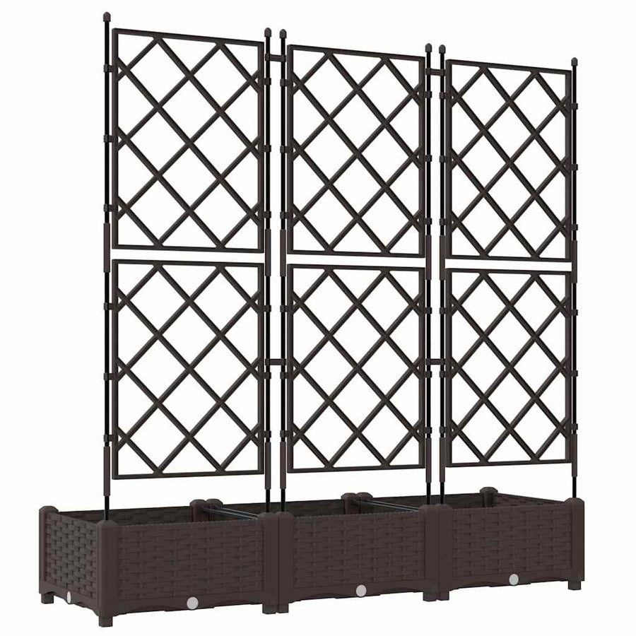 Tuin Bloempot 3 pcs Bruin 120 x 40 x 125,5 cm Staal