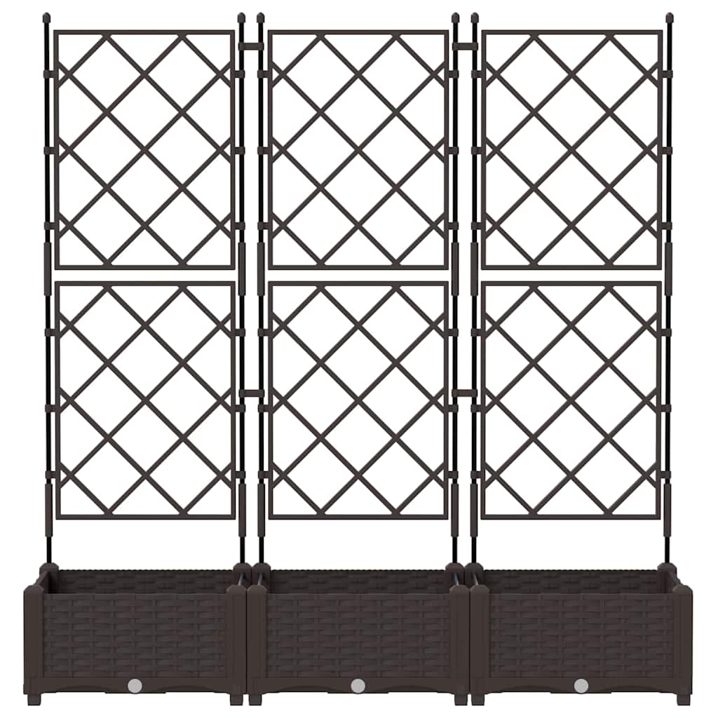 Tuin Bloempot 3 pcs Bruin 120 x 40 x 125,5 cm Staal