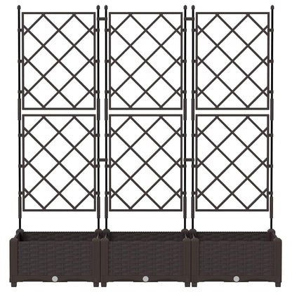 Tuin Bloempot 3 pcs Bruin 120 x 40 x 125,5 cm Staal