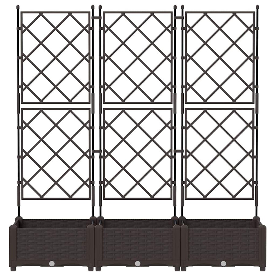 Tuin Bloempot 3 pcs Bruin 120 x 40 x 125,5 cm Staal