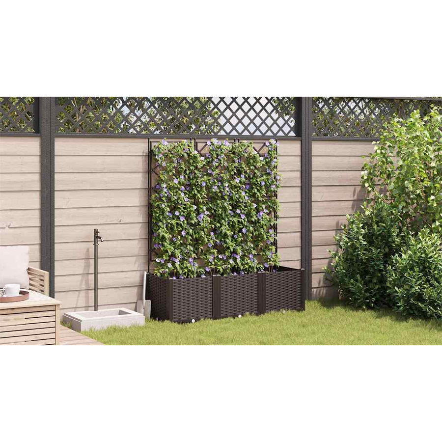 Tuin Bloempot 3 pcs Bruin 120 x 40 x 143 cm Staal