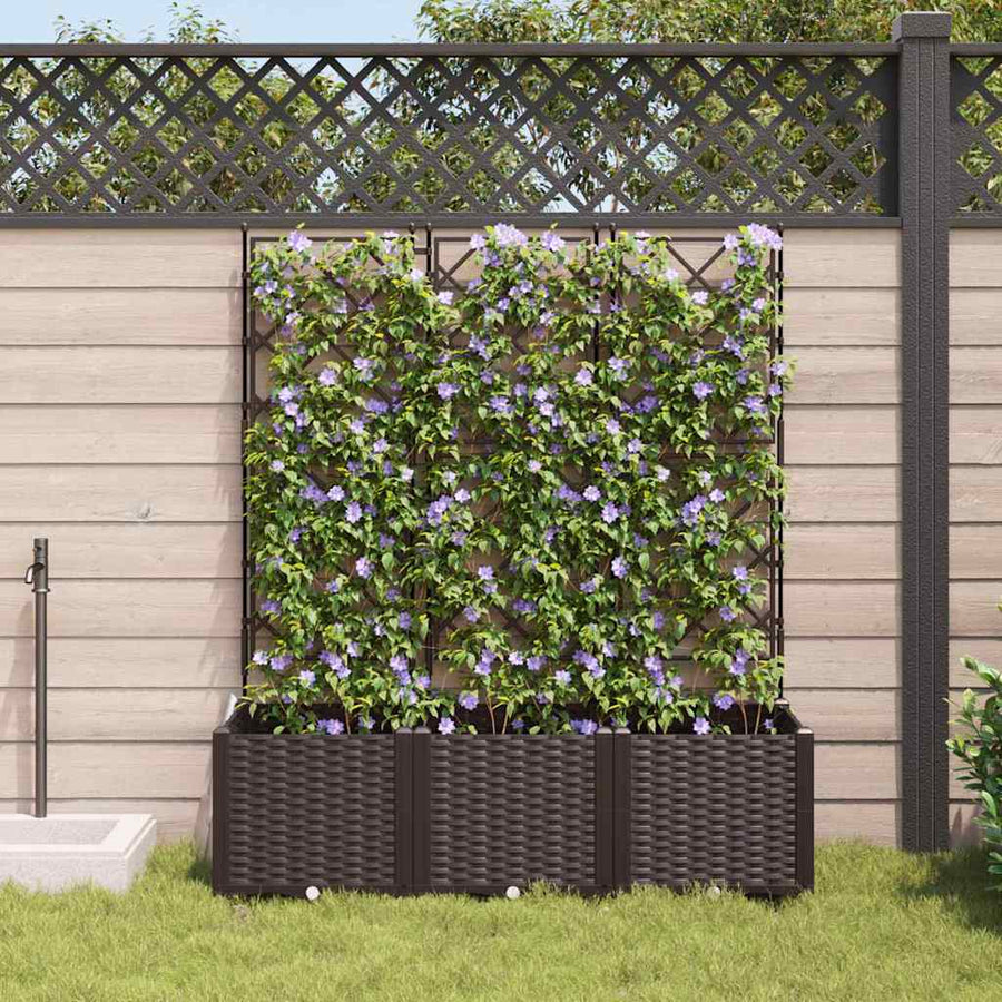 Tuin Bloempot 3 pcs Bruin 120 x 40 x 143 cm Staal