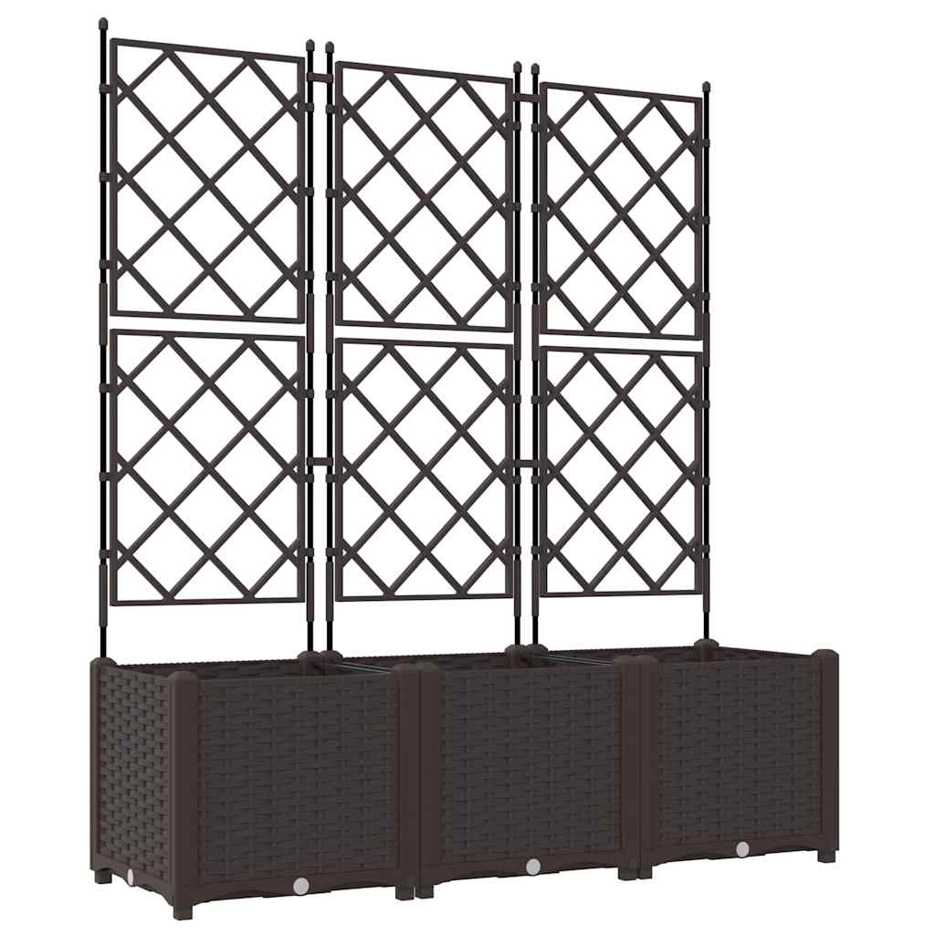 Tuin Bloempot 3 pcs Bruin 120 x 40 x 143 cm Staal