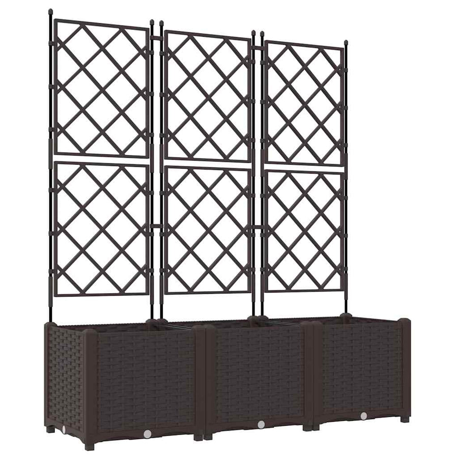 Tuin Bloempot 3 pcs Bruin 120 x 40 x 143 cm Staal