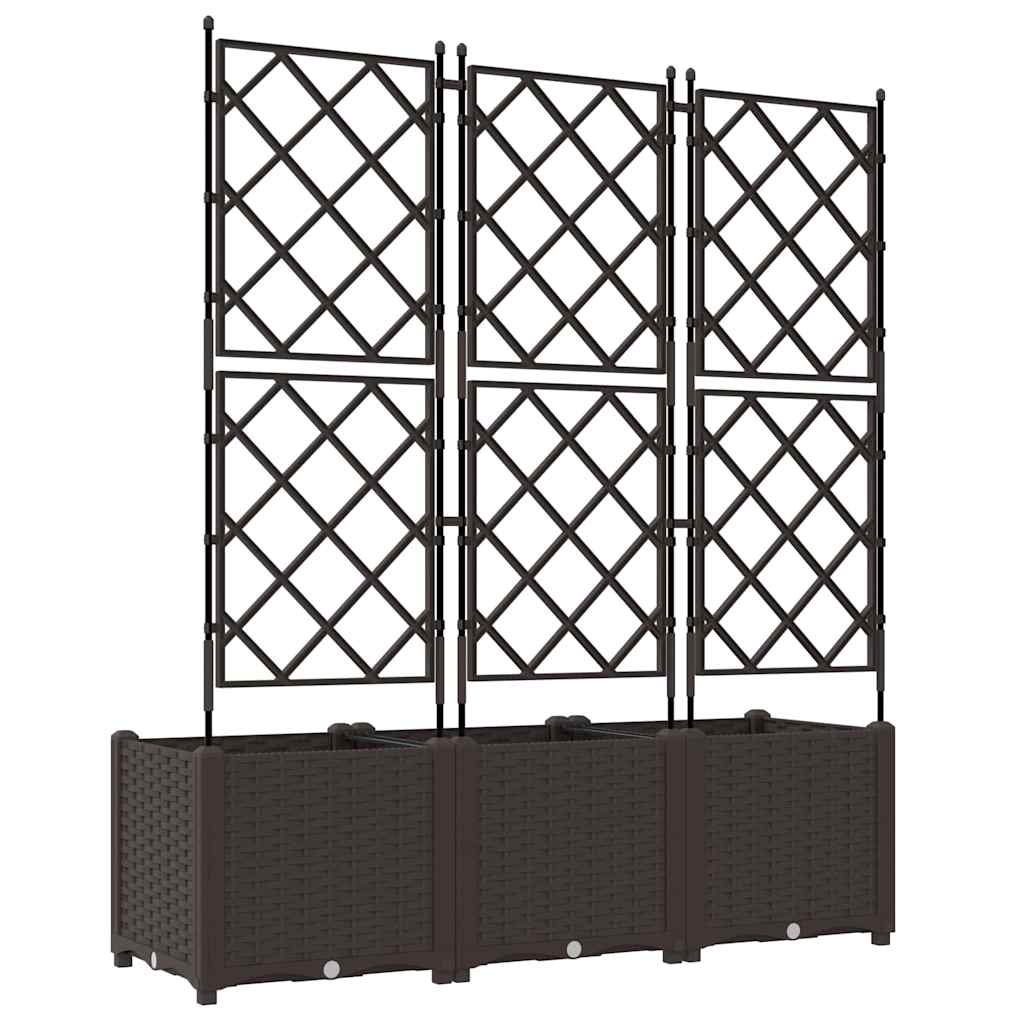 Tuin Bloempot 3 pcs Bruin 120 x 40 x 143 cm Staal