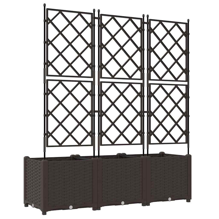 Tuin Bloempot 3 pcs Bruin 120 x 40 x 143 cm Staal